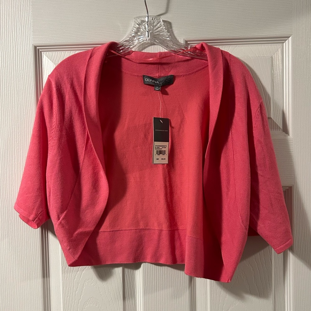 NWT Donna Ricco New York 1X Pink Cropped Shawl